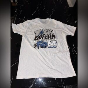 White Graphic T-Shirt with Bold Text